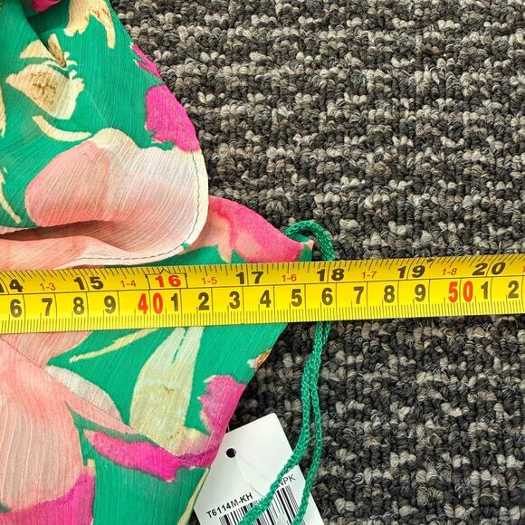 London Times Sleeveless Floral Ruffle Wrap Asymmetrical Hem Maxi Dress Sz 8 NEW - Picture 13 of 15